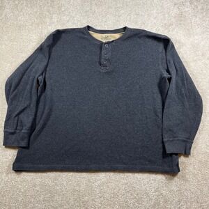 Outdoor Life Field Thermal Henley Mens XL Gray Waffle Knit Long Sleeve Shirt